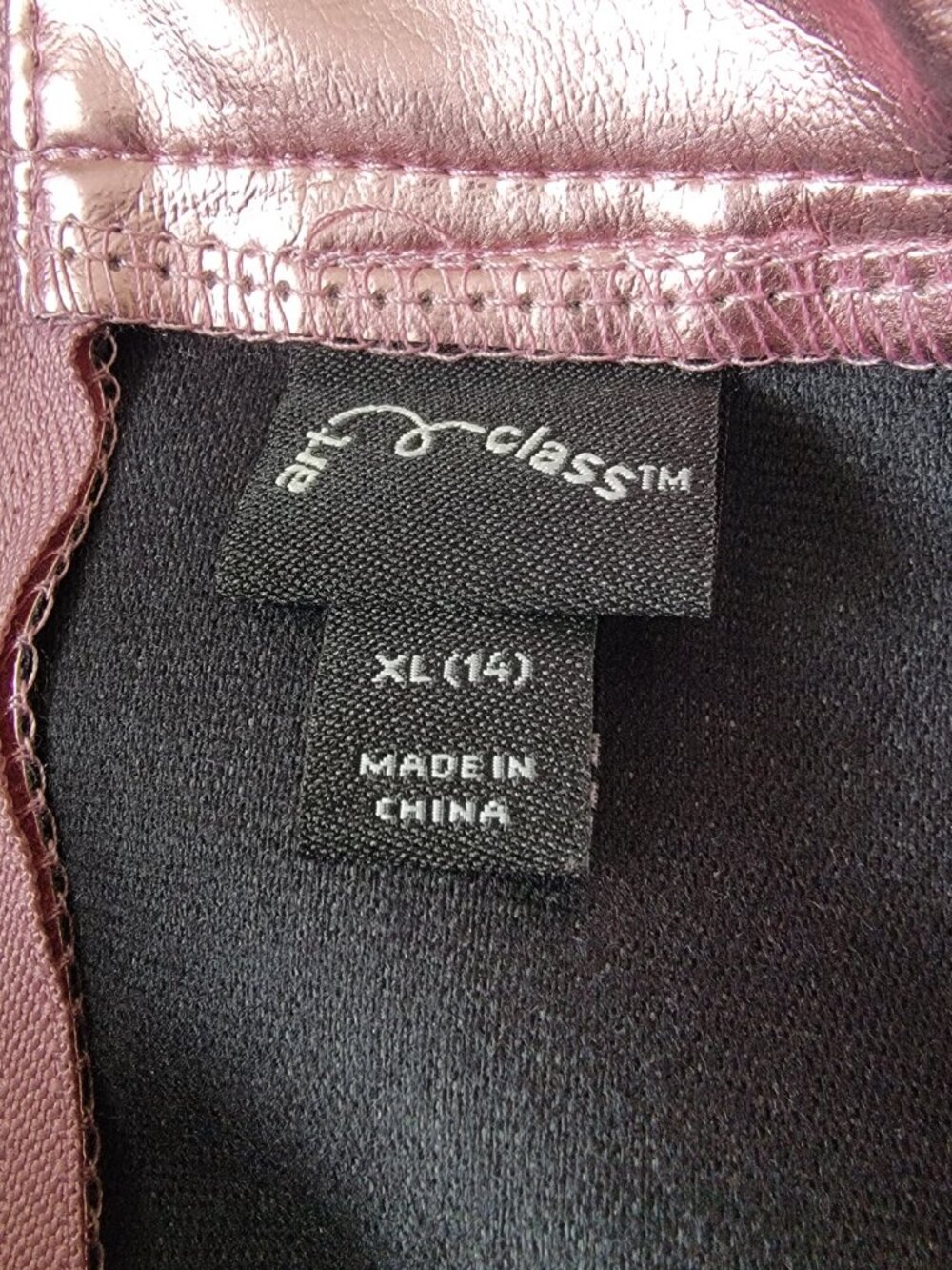 Art Class Girls Mini A‑Line Skirt Metallic Pink Size XL 14 · Shiny Finish - Picture 2 of 11